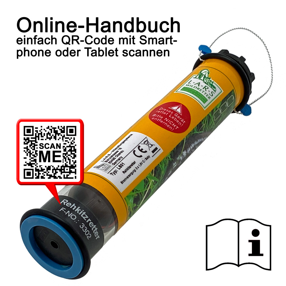 LARS Rehkitzretter-Wildretter LS01, Detailansicht Schallaustritt / Blinklicht / Online-Handbuch