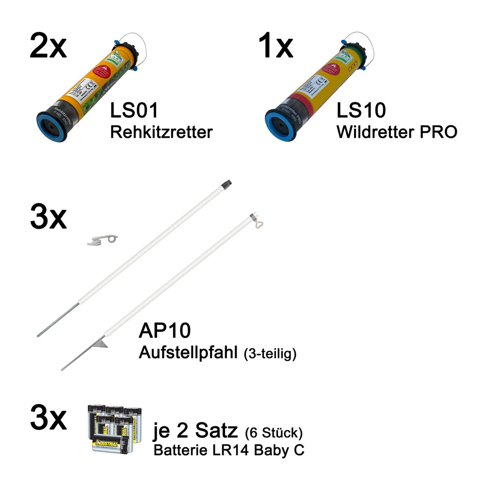 Rehkitzrettung Plus 3 Geräteset - Komponentenübersicht