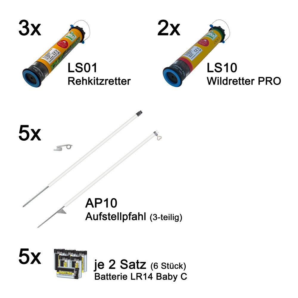 Rehkitzrettung Plus 5 Geräteset - Komponentenübersicht
